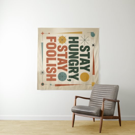 Stay Hungry, Stay Foolish Wandteppich (Beispiel (Horizontal))