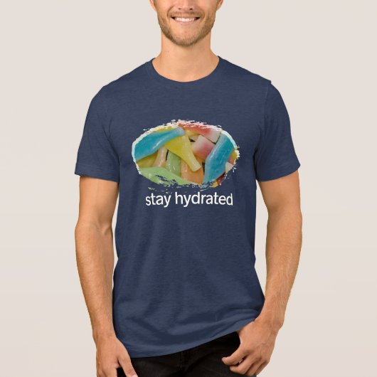 Stay Hydrated with Wax Syrup Bottles Tri-Blend Shirt (Vorderseite)