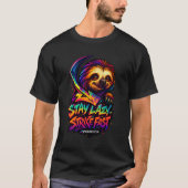 STAY LAZY, STRIKE FAST – Lightning Sloth Glow Tee (Vorderseite)