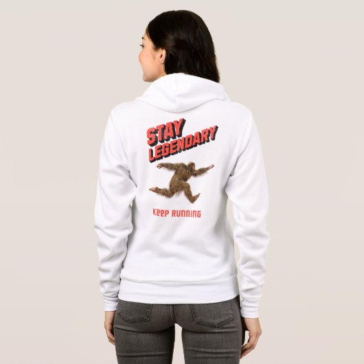 Stay Legendary, Keep Running Funny Bigfoot Hoodie (Schwarz voll)