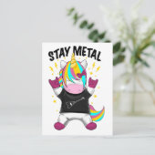 Stay metal unicorn postkarte (Stehend Vorderseite)