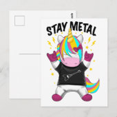 Stay metal unicorn postkarte (Vorne/Hinten)