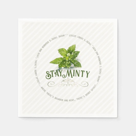 Stay Minty Derby Party Cute Saying Watercolor Serviette (Vorderseite)