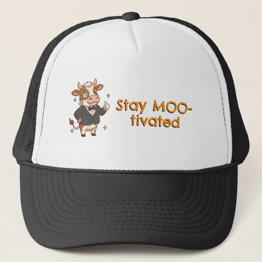 Stay MOO-tivated cow Truckerkappe (Vorderseite)