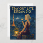 Stay Out Late. Dream Big. Postkarte (Vorne/Hinten)