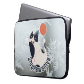 Stay Pawsitive Cat Illustration Modern 15 Inch Lap Laptopschutzhülle (Vorderseite Links)