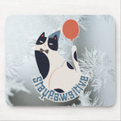 Stay Pawsitive Cat Illustration Modern Artistic Of Mousepad (Vorne)