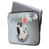Stay Pawsitive Cat Illustration Modern Neoprene La Laptopschutzhülle (Vorderseite Links)