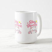 Stay Pawsitive – Cute Cat Motivational Quote Desig Kaffeetasse (VorderseiteRechts)