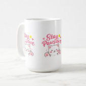 Stay Pawsitive – Cute Cat Motivational Quote Desig Kaffeetasse (Vorderseite Links)