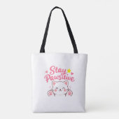Stay Pawsitive – Cute Cat Motivational Quote Desig Tasche (Rückseite)