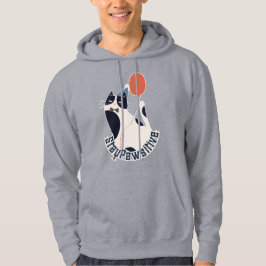 Stay Pawsitive Cute Tuxedo Cat Balloon Hoodie