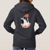 Stay Pawsitive Cute Tuxedo Cat Motivational Hoodie (Rückseite)