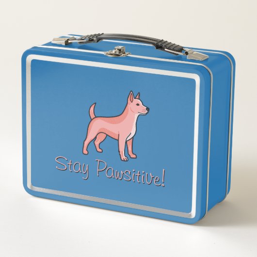 Stay pawsitive Dog Metall Brotdose (Vorderseite)