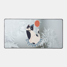 Stay Pawsitive Modern Cat Art Large Desktop Desk M Schreibtischunterlage