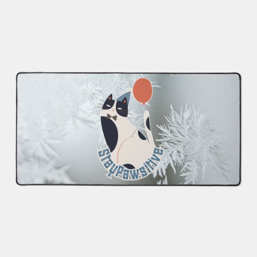 Stay Pawsitive Modern Cat Art Large Desktop Desk M Schreibtischunterlage (Vorderseite)