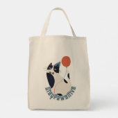 Stay Pawsitive Tuxedo Cat Birthday Party Grocery  Tragetasche (Rückseite)
