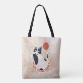 Stay Pawsitive Tuxedo Cat Birthday Party Medium  Tasche (Rückseite)