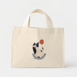 Stay Pawsitive Tuxedo Cat Birthday Party Tiny Tote Mini Stoffbeutel