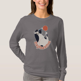 Stay Pawsitive Women's Long Sleeve Tuxedo Cat T-Shirt