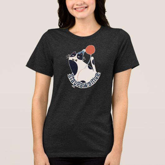 Stay Pawsitive Women's Tri-blend Tuxedo Cat Birthd Shirt (Vorderseite)