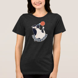 Stay Pawsitive Women's Tri-blend Tuxedo Cat Birthd Tri-Blend Shirt