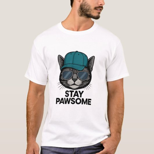 Stay Pawsome – Cat Edition T-Shirt (Vorderseite)