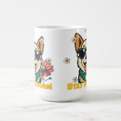 Stay Pawsome Corgi: Fun & Floral Dog Design Kaffeetasse (Mittel)