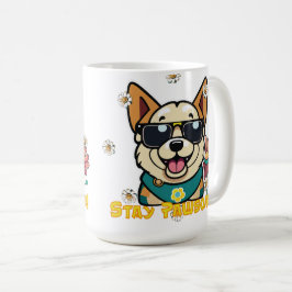 Stay Pawsome Corgi: Fun & Floral Dog Design Kaffeetasse
