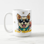 Stay Pawsome Corgi: Fun & Floral Dog Design Kaffeetasse (Links)