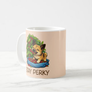 Stay Perky Cute Dog Ceramic Coffee Mug Kaffeetasse