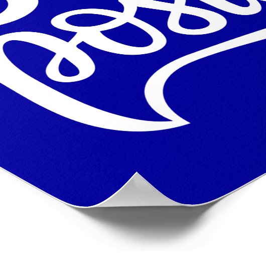 Stay Positive Blue Poster (Ecke)