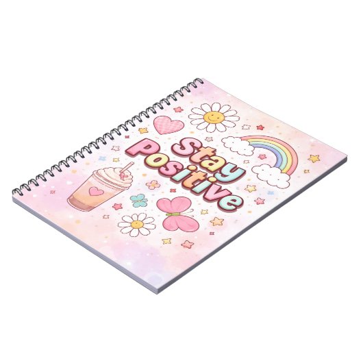 Stay Positive Cute Notebook –  Notizblock (Linke Seite)