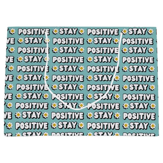 Stay Positive Große Geschenktüte (Vorderseite)