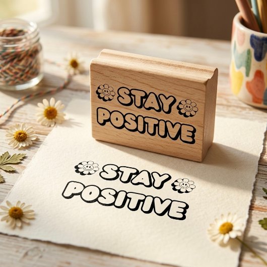 Stay Positive Gummistempel
