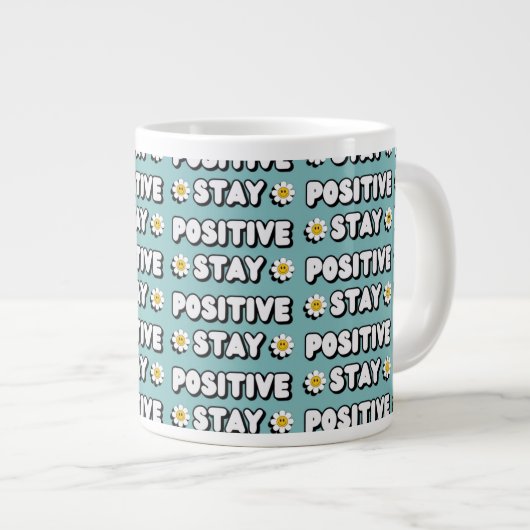 Stay Positive Jumbo-Tasse (Vorderseite Rechts)