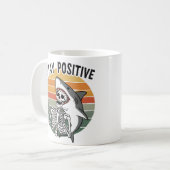 Stay Positive Skeleton Shark Sunset Kaffeetasse (Vorderseite Links)