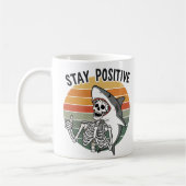 Stay Positive Skeleton Shark Sunset Kaffeetasse (Links)