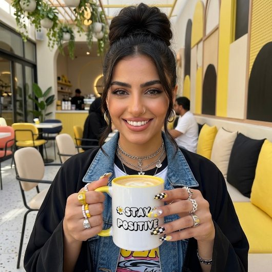 Stay Positive Zweifarbige Tasse