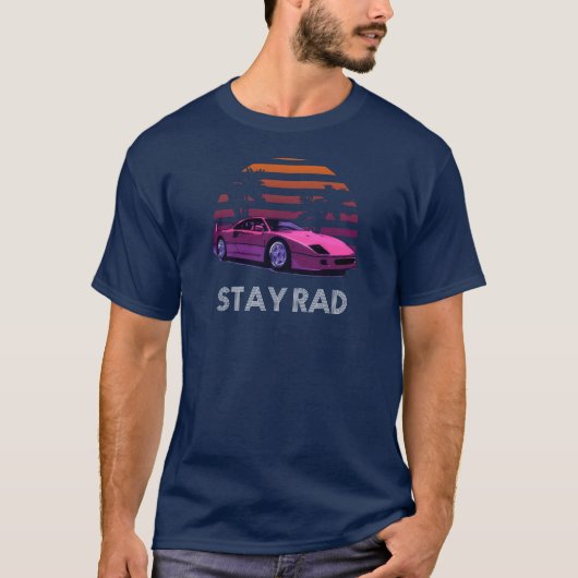 „Stay Rad“ 80 ' s Retrowave T-Shirt (Vorderseite)