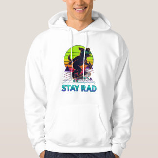Stay Rad Retro Skate Dog Design Hoodie