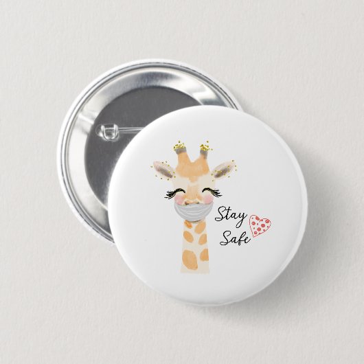 Stay Safe, Giraffe Button (Vorne & Hinten)