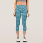 Stay Salty - Coastal Teal Ocean Blue Graphic Print Capri Leggings (Vorderseite)