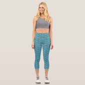 Stay Salty - Coastal Teal Ocean Blue Graphic Print Capri Leggings (Vorderseite)
