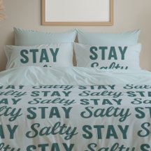 Stay Salty - Reversible Coastal Teal Ocean Print