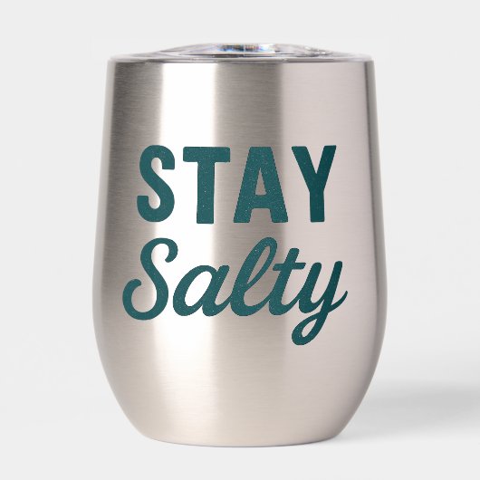 Stay Salty - Teal Blue Coastal Life Graphic Print (Vorderseite)