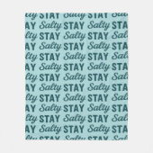 Stay Salty Teal Sea Glass Blue Beach Decor Graphic Fleecedecke (Vorderseite)