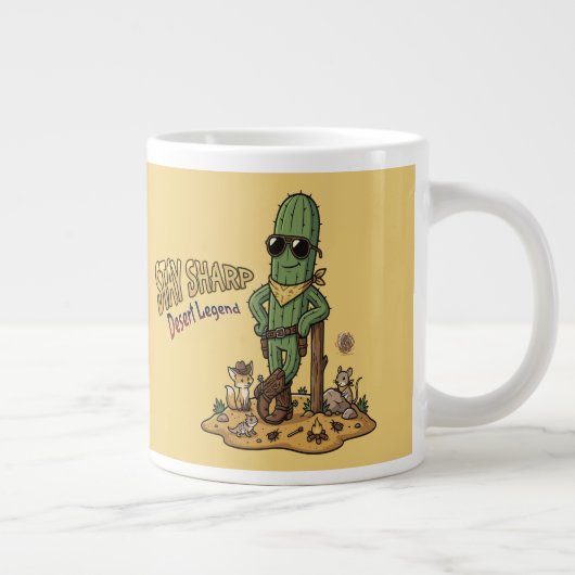 Stay Sharp Desert Legend Cowboy Cactus Illustratio Jumbo-Tasse (Rechts)
