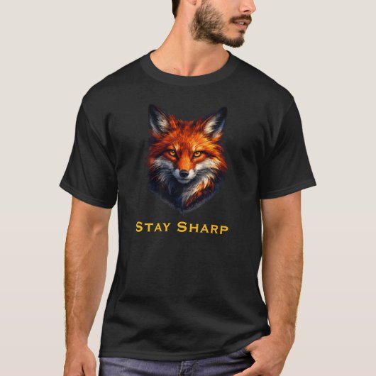 Stay Sharp Fox Graphic T-Shirt (Vorderseite)