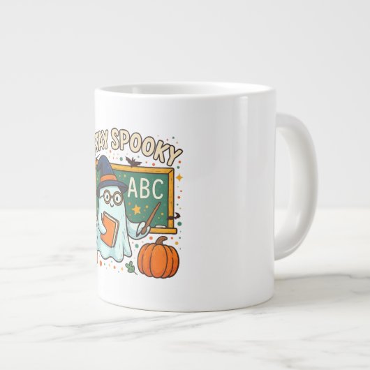 Stay Spooky Ghost Teacher Mug for Halloween Jumbo-Tasse (Vorderseite Rechts)
